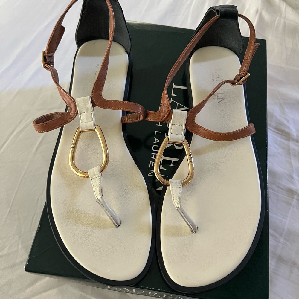 Ralph Lauren leather ankle strap sandals
